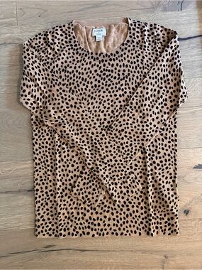 J. Crew Tan and Black Leopard Print Long-Sleeve Sweater